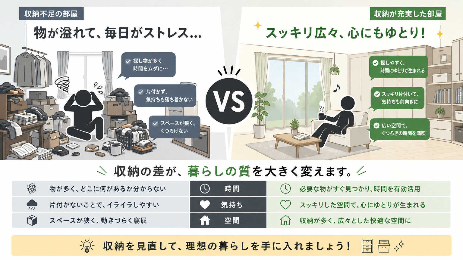 収納が多い部屋の魅力とは